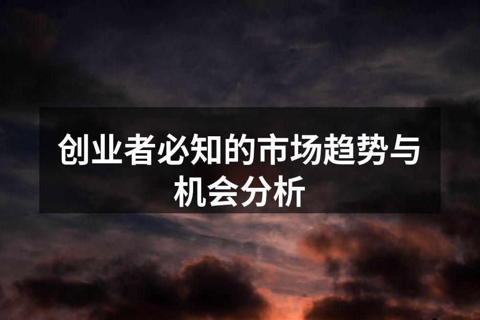 市场趋势与机会的分析